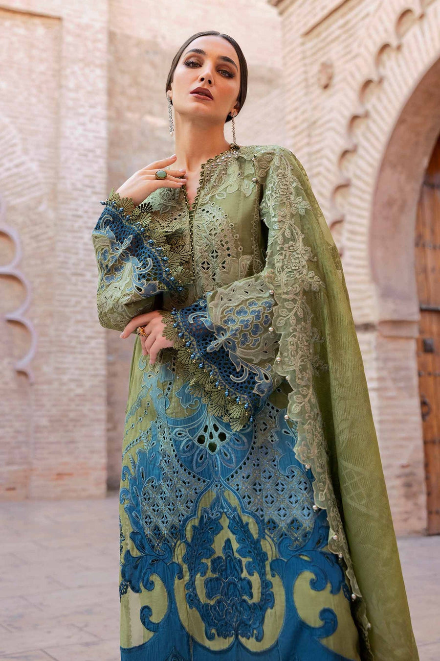 Maria.B Voyage a Luxe Embroidered Lawn Unstitched 3Pc Suit D-2501-A