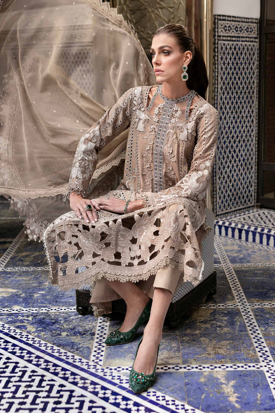 Maria.B Voyage a Luxe Embroidered Lawn Unstitched 3Pc Suit D-2502-A