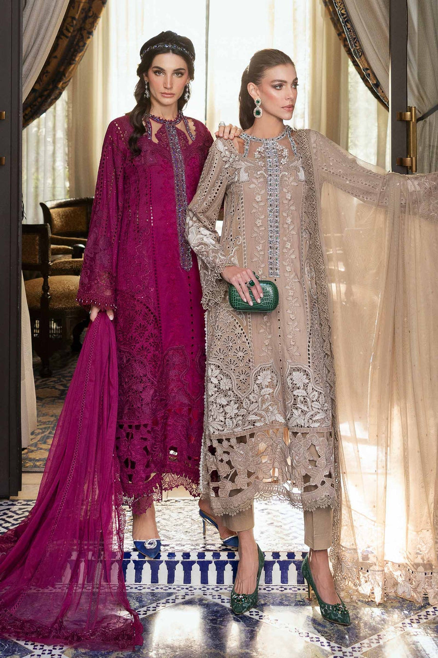 Maria.B Voyage a Luxe Embroidered Lawn Unstitched 3Pc Suit D-2502-A