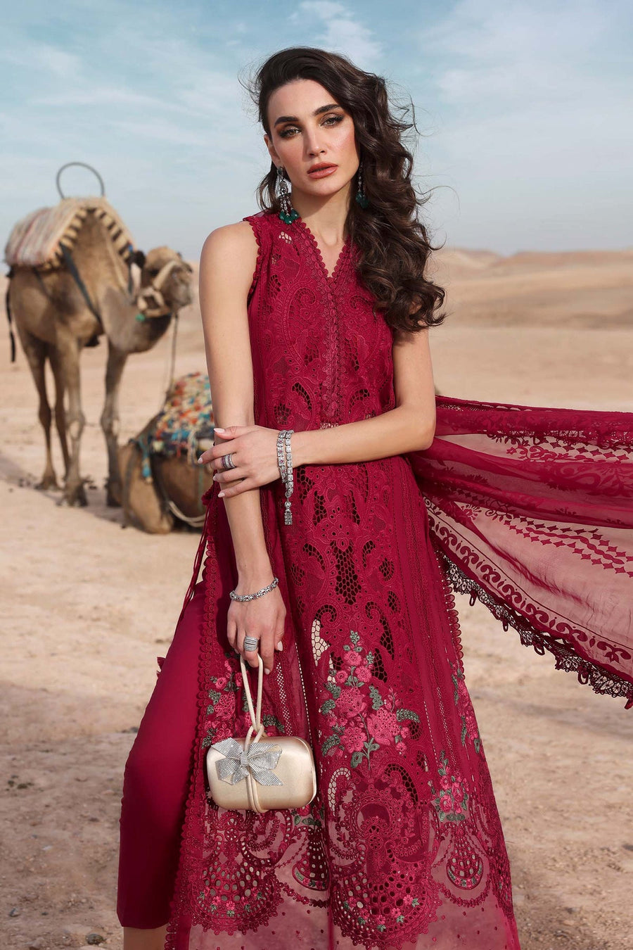 Maria.B Voyage a Luxe Embroidered Lawn Unstitched 3Pc Suit D-2504-A