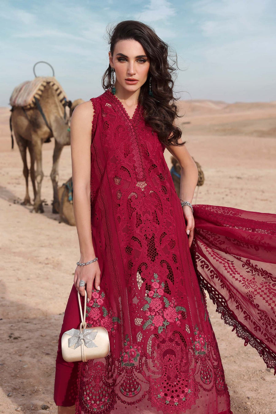 Maria.B Voyage a Luxe Embroidered Lawn Unstitched 3Pc Suit D-2504-A