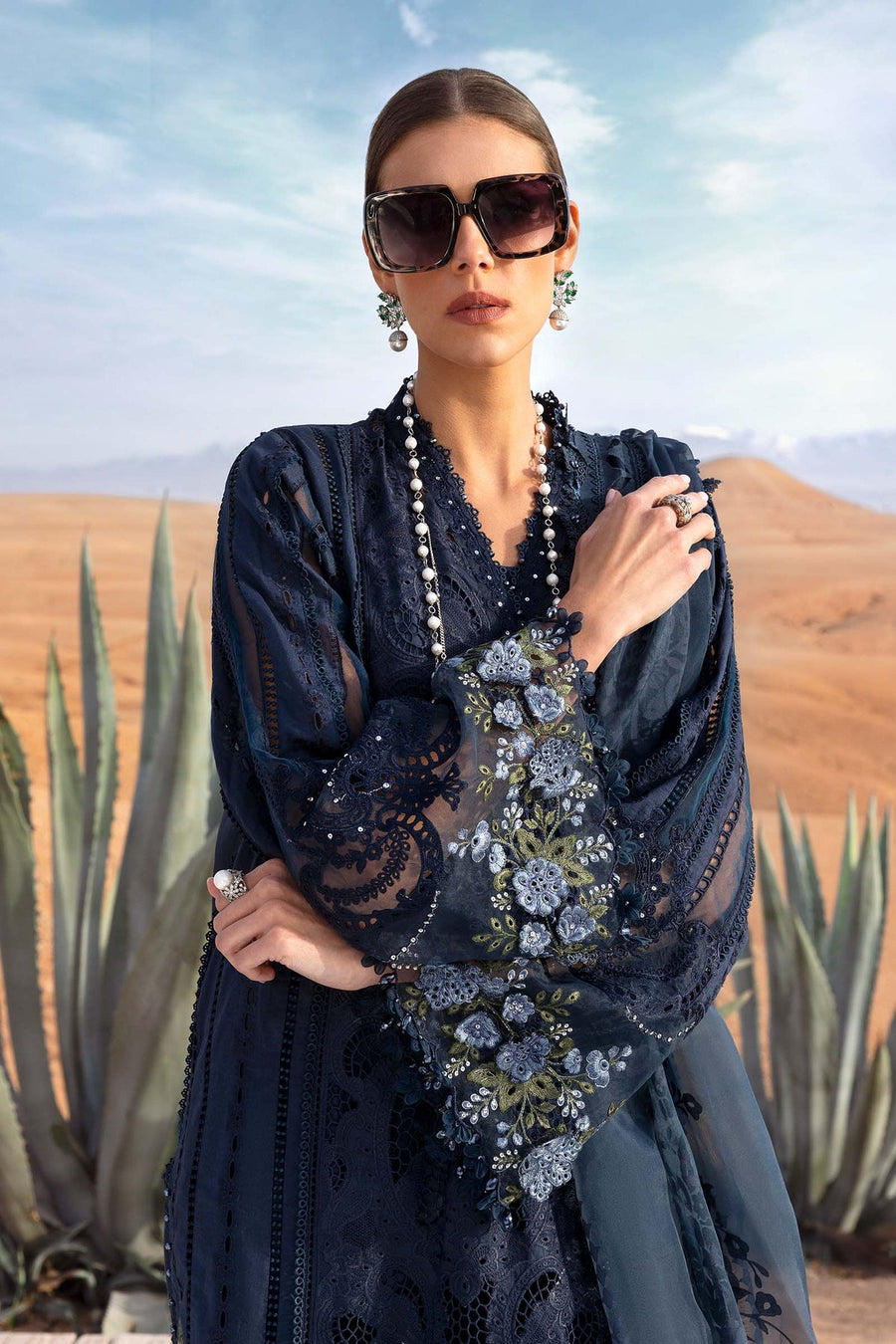 Maria.B Voyage a Luxe Embroidered Lawn Unstitched 3Pc Suit D-2504-B
