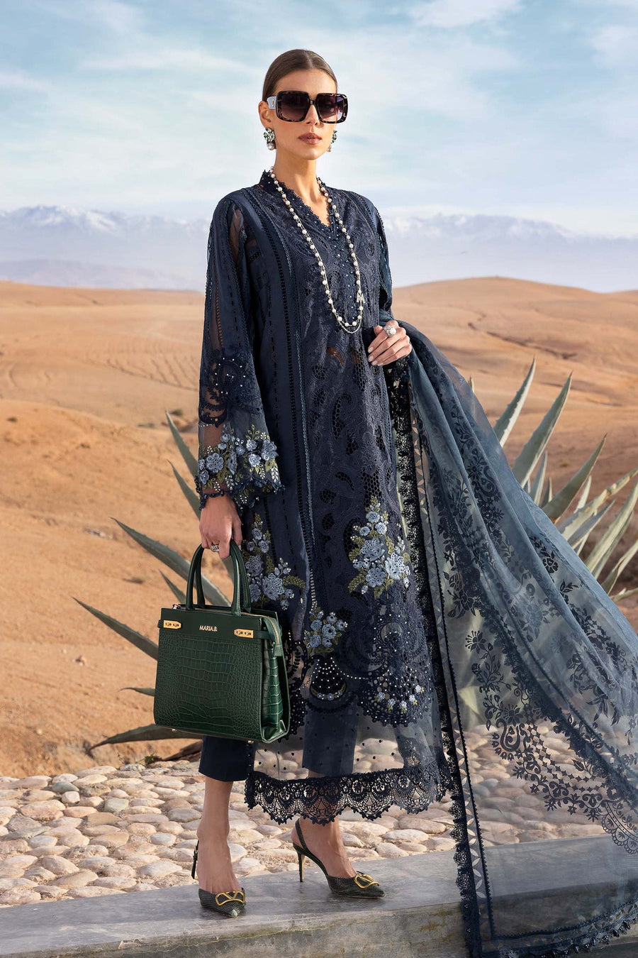 Maria.B Voyage a Luxe Embroidered Lawn Unstitched 3Pc Suit D-2504-B