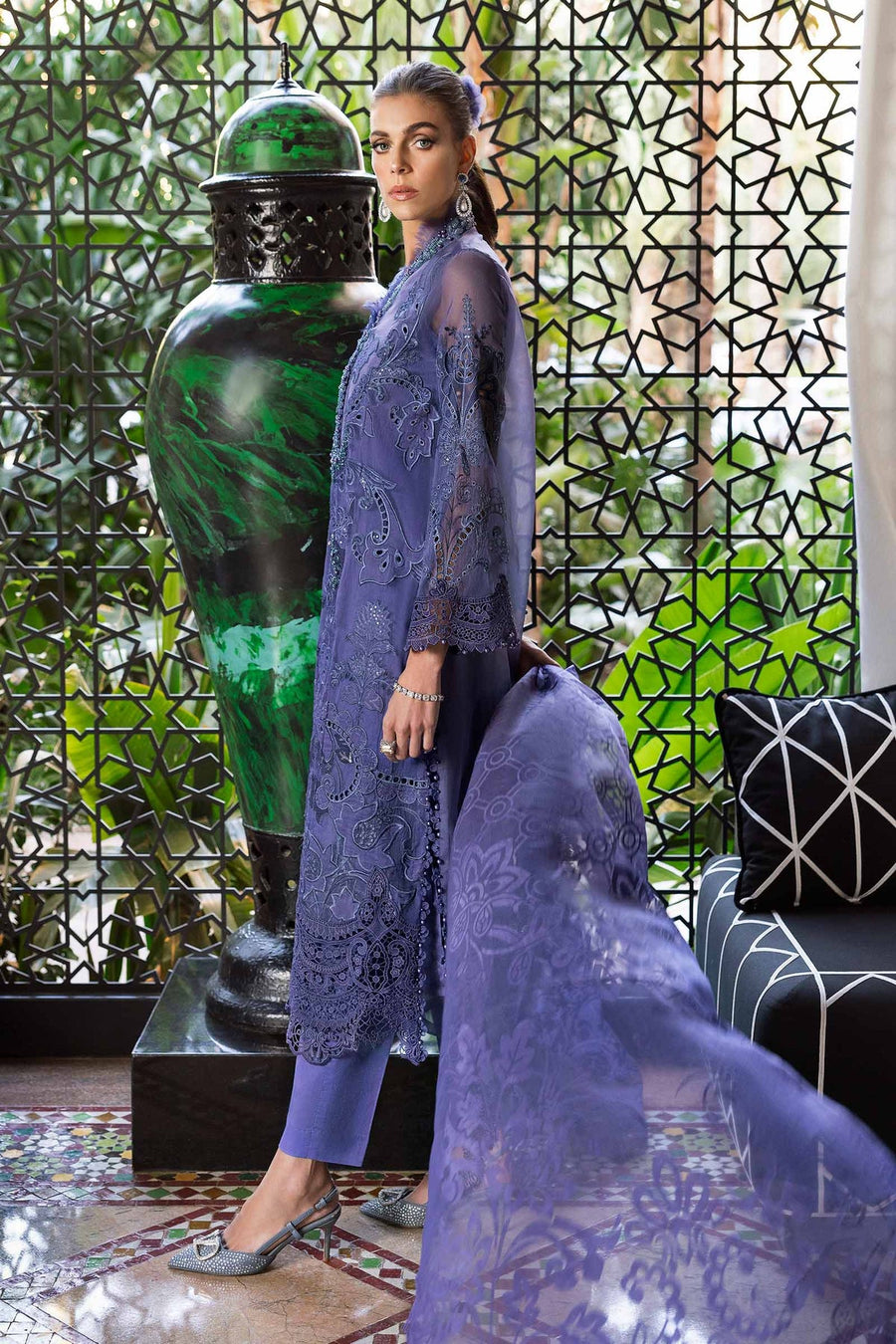 Maria.B Voyage a Luxe Embroidered Lawn Unstitched 3Pc Suit D-2506-B