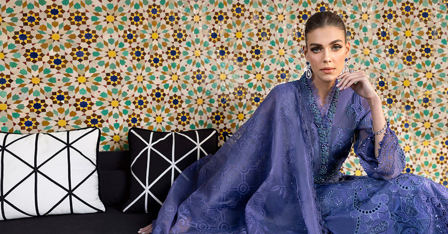 Maria.B Voyage a Luxe Embroidered Lawn Unstitched 3Pc Suit D-2506-B