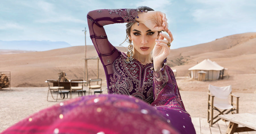 Maria.B Voyage a Luxe Embroidered Lawn Unstitched 3Pc Suit D-2507-B