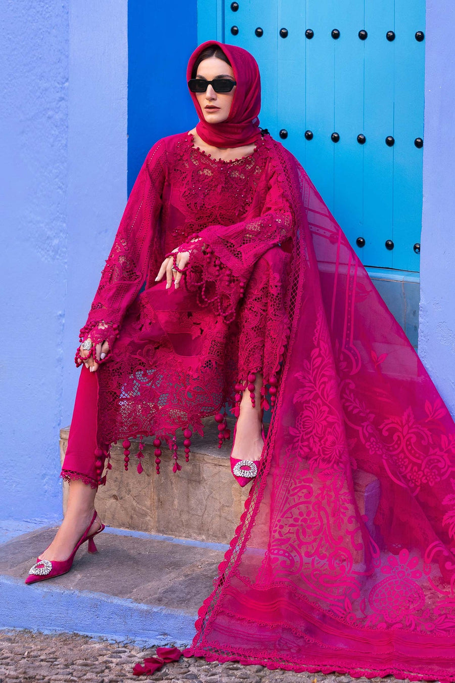 Maria.B Voyage a Luxe Embroidered Lawn Unstitched 3Pc Suit D-2508-A