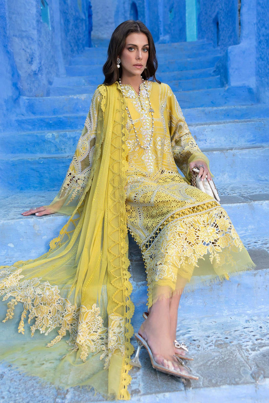 Maria.B Voyage a Luxe Embroidered Lawn Unstitched 3Pc Suit D-2512-A