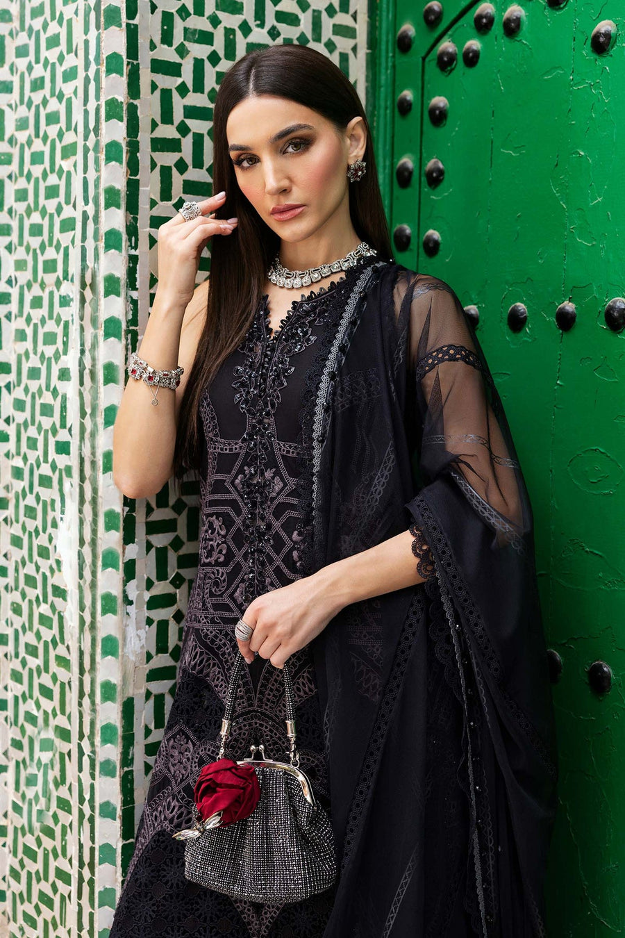 Maria.B Voyage a Luxe Embroidered Lawn Unstitched 3Pc Suit D-2512-B