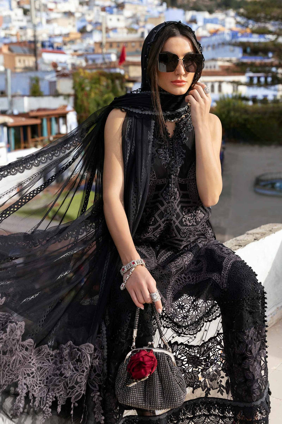 Maria.B Voyage a Luxe Embroidered Lawn Unstitched 3Pc Suit D-2512-B