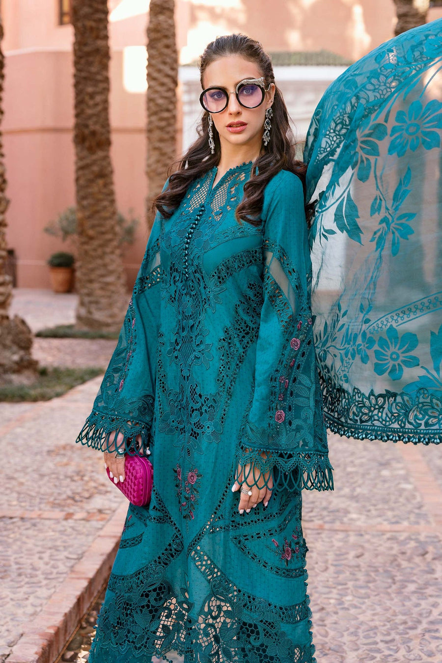 Maria.B Voyage a Luxe Embroidered Lawn Unstitched 3Pc Suit D-2513-B