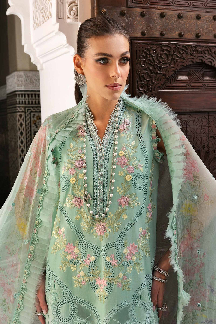 Maria.B Voyage a Luxe Embroidered Lawn Unstitched 3Pc Suit D-2514-A