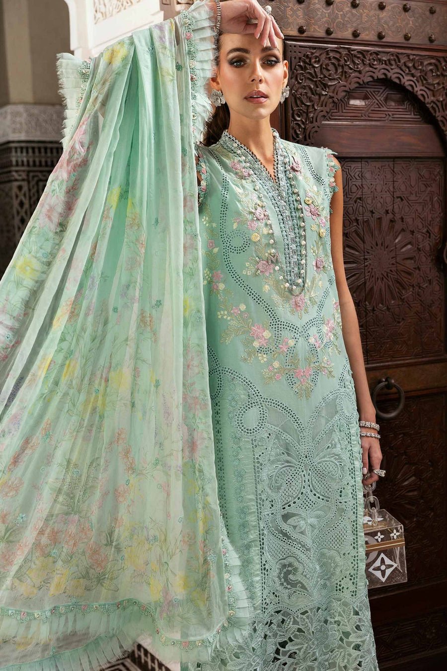 Maria.B Voyage a Luxe Embroidered Lawn Unstitched 3Pc Suit D-2514-A
