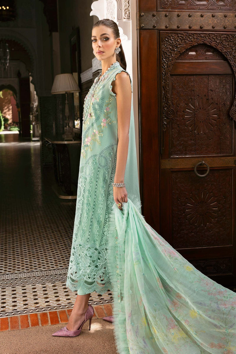 Maria.B Voyage a Luxe Embroidered Lawn Unstitched 3Pc Suit D-2514-A