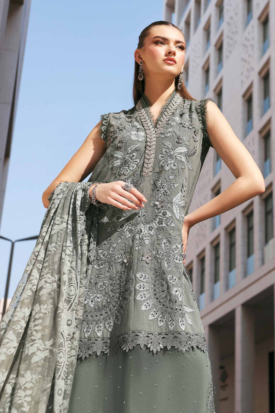 Maria.B Luxury Lawn Unstitched Embroidered 3Pc Suit D-2603-B
