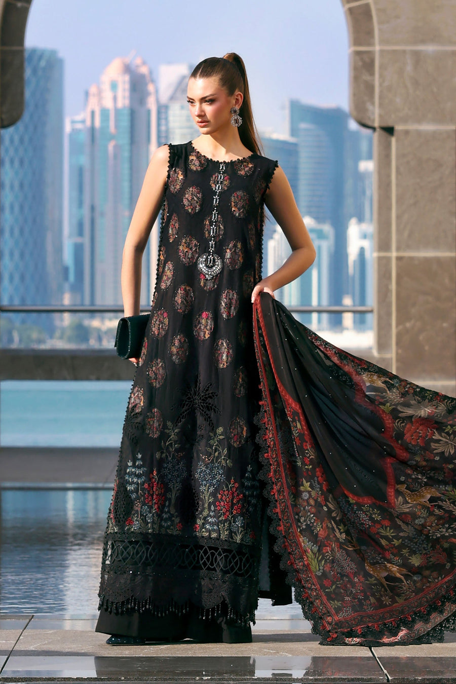 Maria.B Luxury Lawn Unstitched Embroidered 3Pc Suit D-2605-B