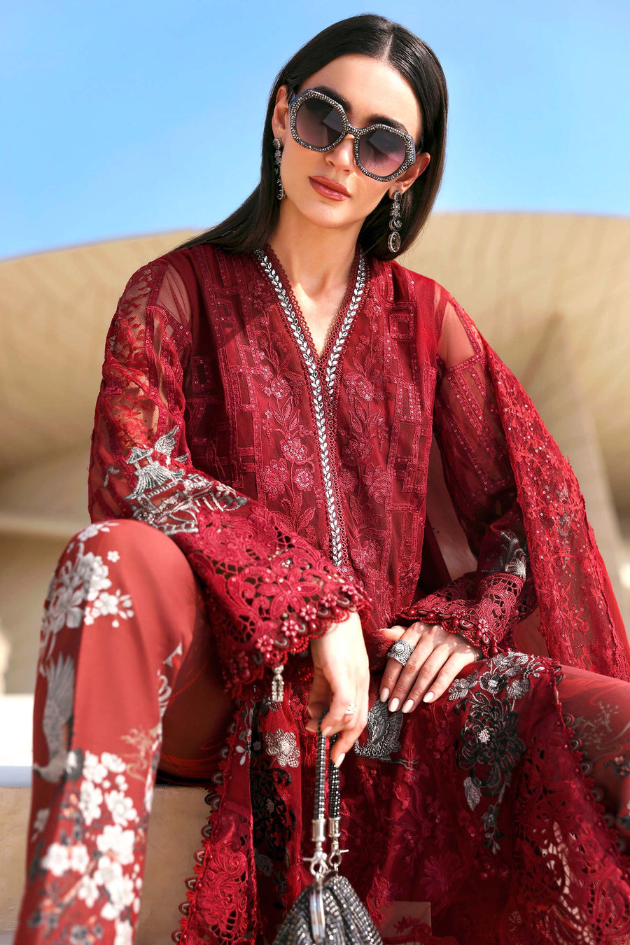 Maria.B Luxury Lawn Unstitched Embroidered 3Pc Suit D-2607-A