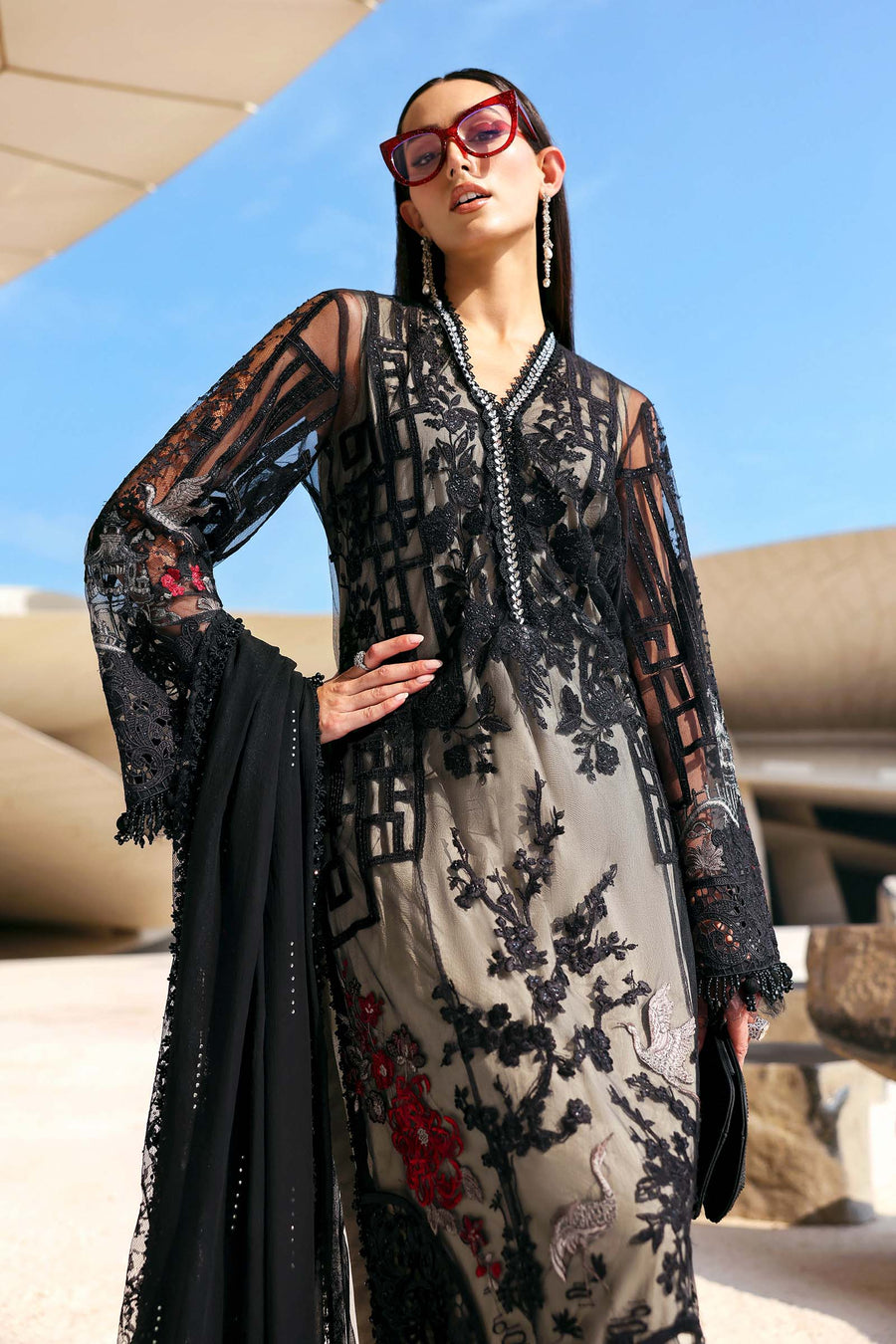 Maria.B Luxury Lawn Unstitched Embroidered 3Pc Suit D-2607-B