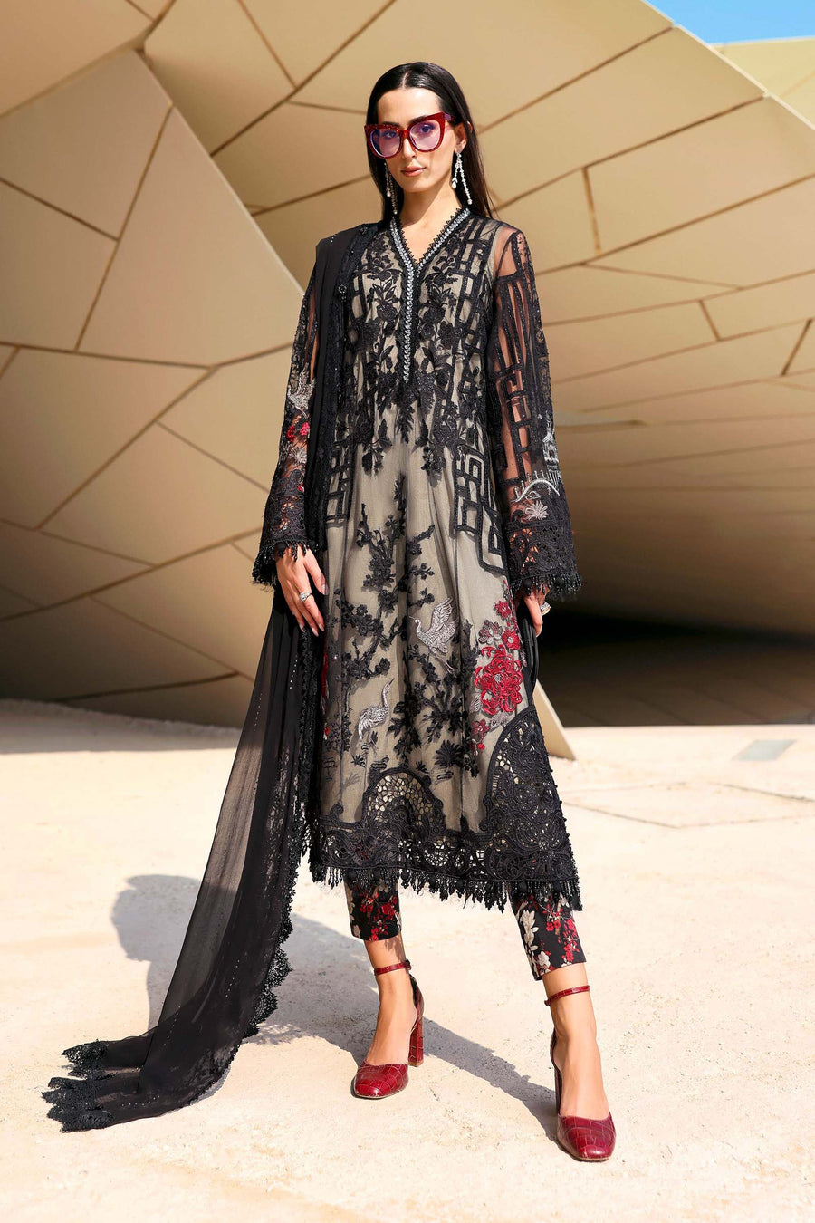Maria.B Luxury Lawn Unstitched Embroidered 3Pc Suit D-2607-B