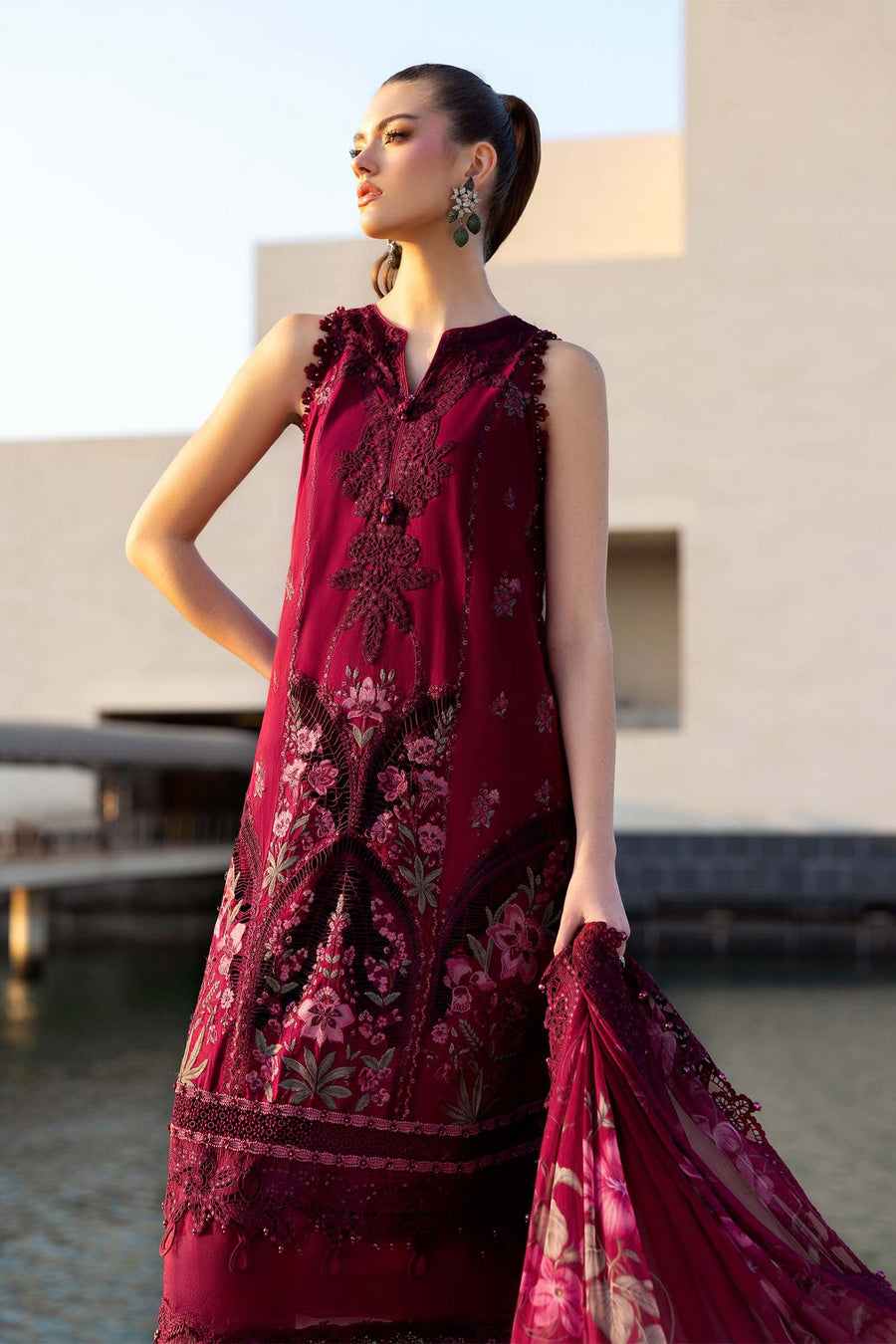 Maria.B Luxury Lawn Unstitched Embroidered 3Pc Suit D-2611-B