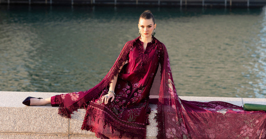 Maria.B Luxury Lawn Unstitched Embroidered 3Pc Suit D-2611-B