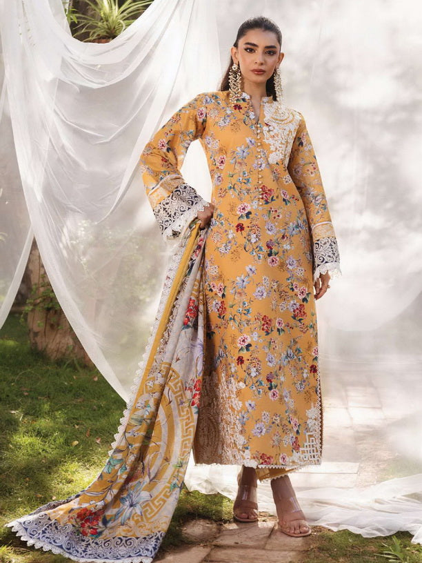 Tahra by Zainab Chottani Embroidered Lawn Unstitched 3Pc Suit D-02A BEEHA