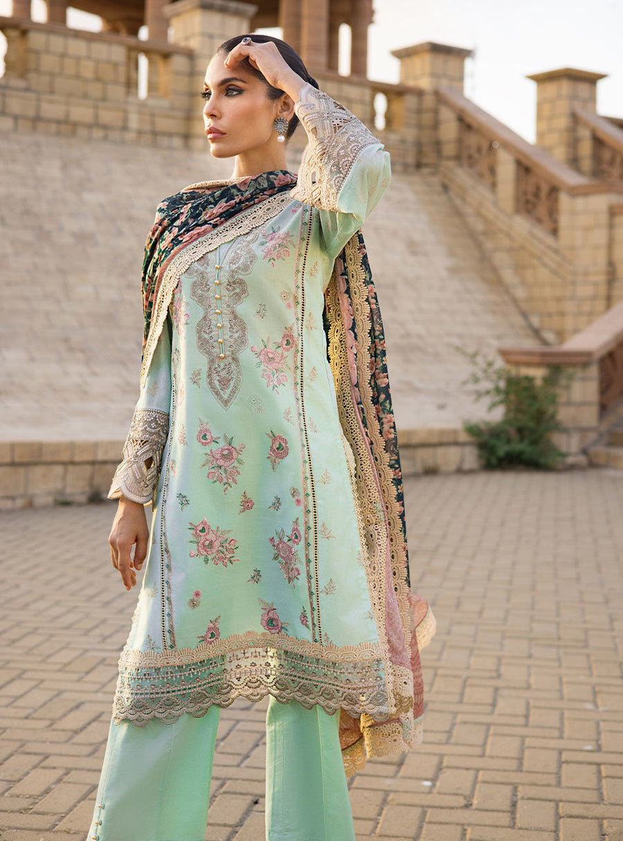 Zainab Chottani Luxury Lawn Unstitched Embroidered 3Pc Suit D-2A KIRAN