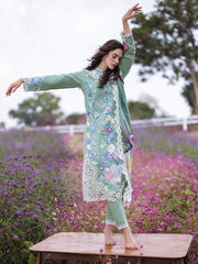 Mushq Hemline The Secerat Garden Unstitched Lawn 3Pc Suit HML24-2A Brimstone
