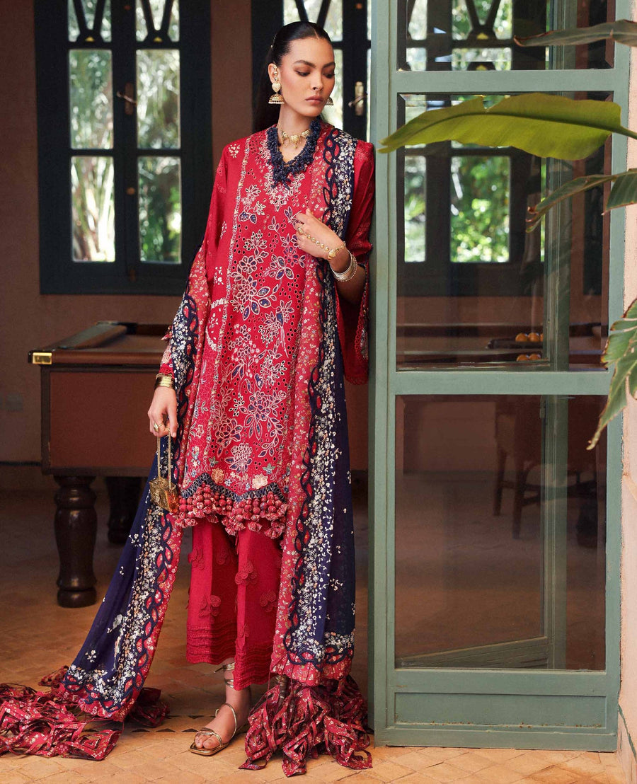 Republic WomensWear Reine Embroidered Lawn Unstitched 3Pc Suit D-2B Belle Rosee