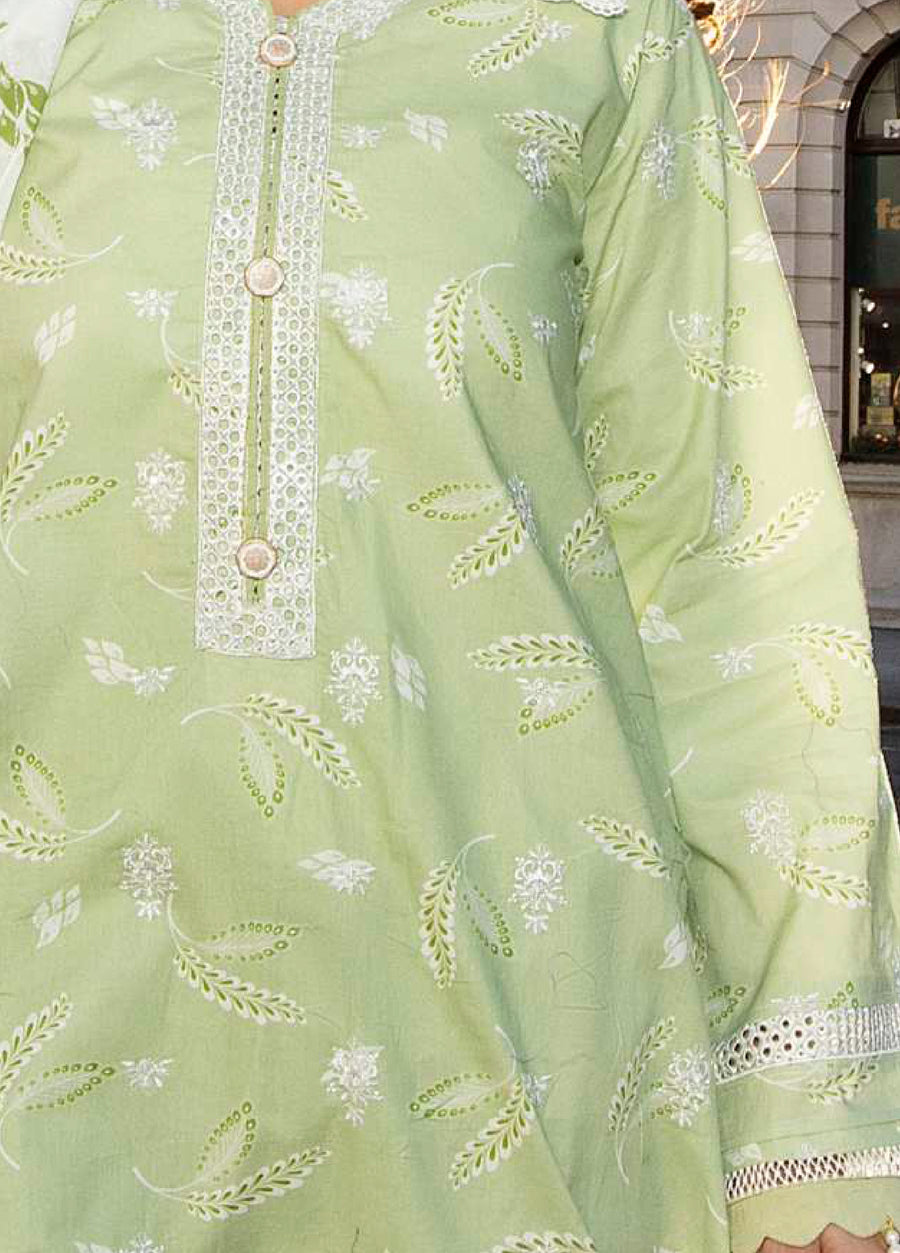 AL Zohaib Dhagakari Embroidered Lawn Unstitched 3Pc Suit D-03