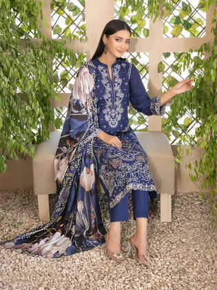 Dorsa by Tawakkal Fabrics Embroidered Viscose Unstitched 3Pc Suit D-3716
