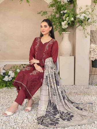Dorsa by Tawakkal Fabrics Embroidered Viscose Unstitched 3Pc Suit D-3718