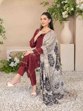 Dorsa by Tawakkal Fabrics Embroidered Viscose Unstitched 3Pc Suit D-3718