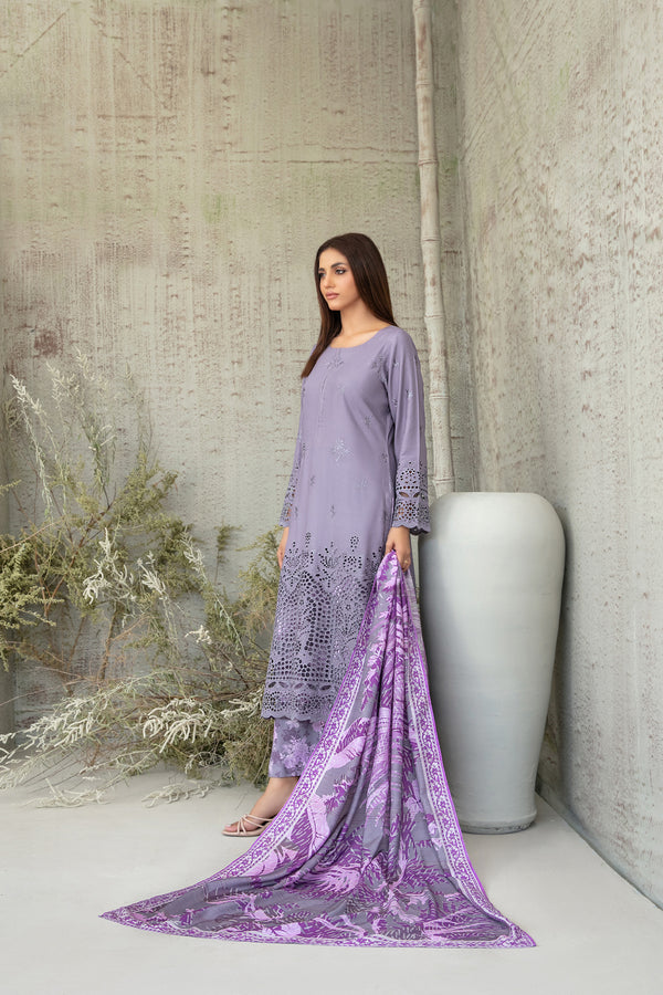 Tawakkal Fabrics Husniye Embroidered Schiffli Unstitched 3Pc Suit D-3758