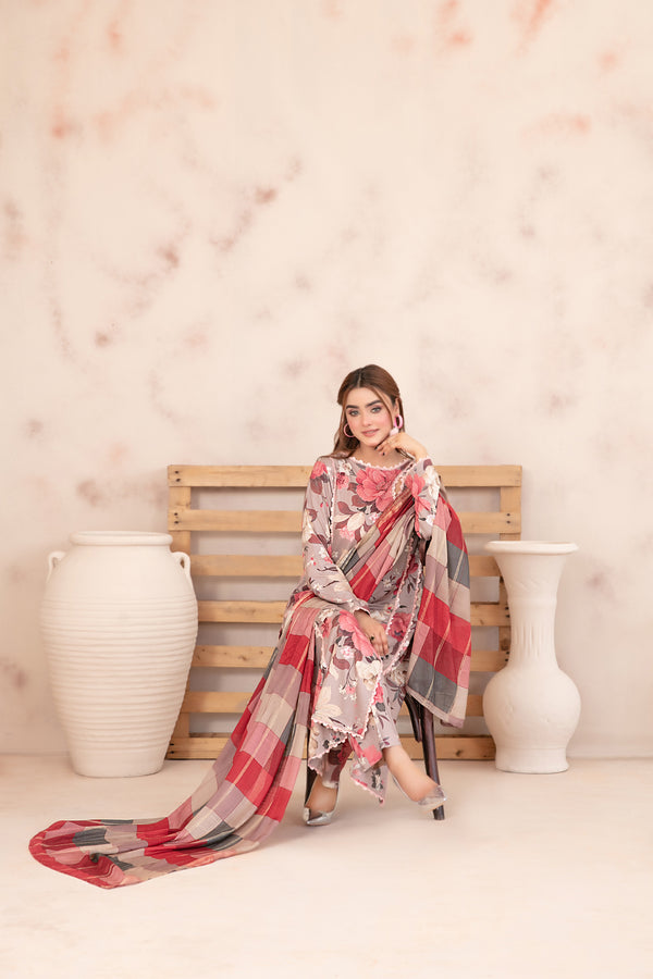 Tawakkal Fabrics Hayma Digital Printed Staple Unstitched 3Pc Suit D-3788