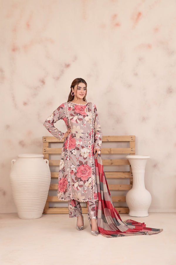 Tawakkal Fabrics Hayma Digital Printed Staple Unstitched 3Pc Suit D-3788