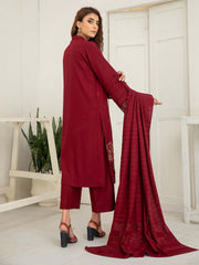 Waresha Luxury Embroidered Dhanak Unstitched 3Pc Suit D-39