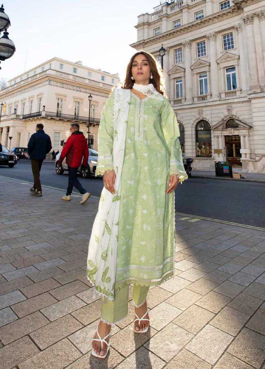 AL Zohaib Dhagakari Embroidered Lawn Unstitched 3Pc Suit D-03