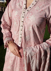 AL Zohaib Dhagakari Embroidered Lawn Unstitched 3Pc Suit D-04