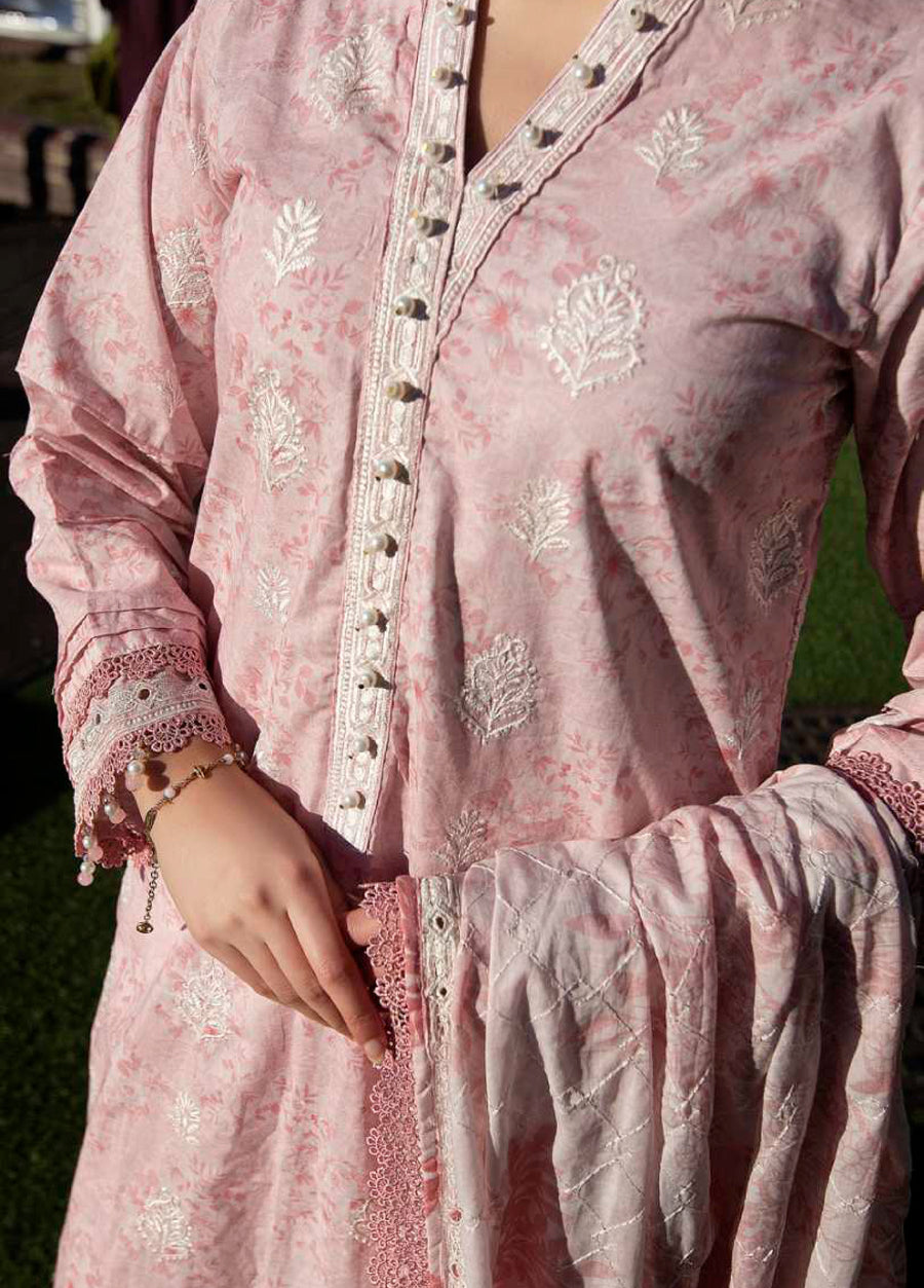 AL Zohaib Dhagakari Embroidered Lawn Unstitched 3Pc Suit D-04