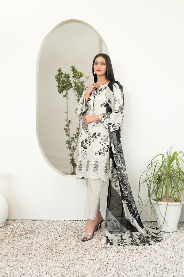 Harika by Tawakkal Fabrics Embroidered Viscose Unstitched 3Pc Suit D-4054