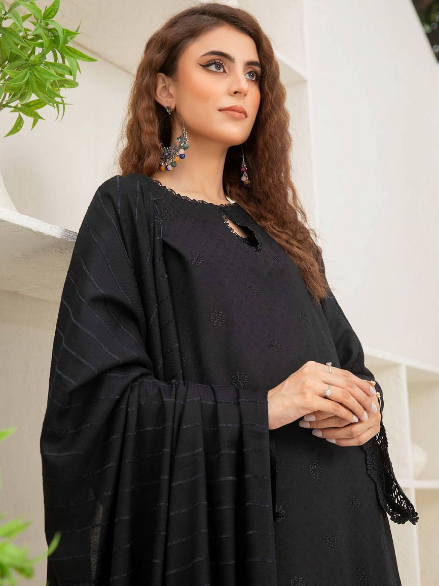 Waresha Luxury Embroidered Dhanak Unstitched 3Pc Suit D-42