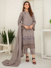 Waresha Luxury Embroidered Dhanak Unstitched 3Pc Suit D-43