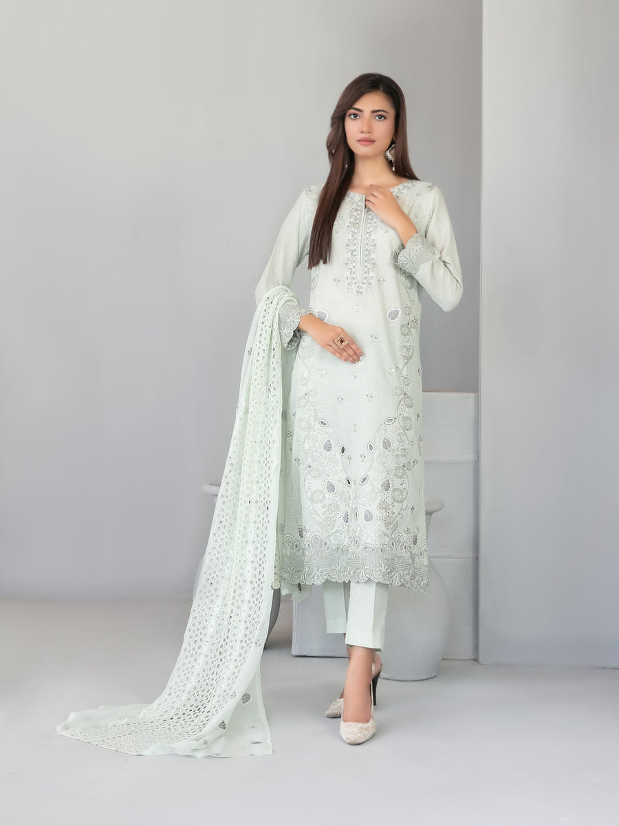 Mizal by Tawakkal Fabrics Embroidered Karandi Unstitched 3Pc Suit D-4377