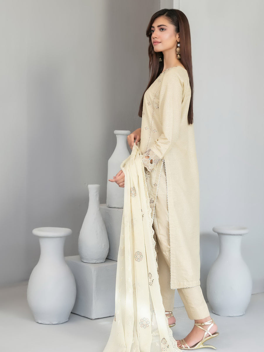 Mizal by Tawakkal Fabrics Embroidered Karandi Unstitched 3Pc Suit D-4378