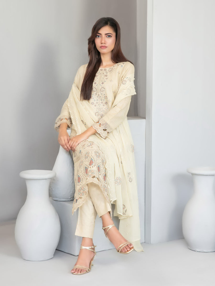 Mizal by Tawakkal Fabrics Embroidered Karandi Unstitched 3Pc Suit D-4378