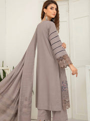 Waresha Luxury Embroidered Dhanak Unstitched 3Pc Suit D-43