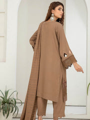 Waresha Luxury Embroidered Dhanak Unstitched 3Pc Suit D-44