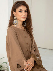Waresha Luxury Embroidered Dhanak Unstitched 3Pc Suit D-44