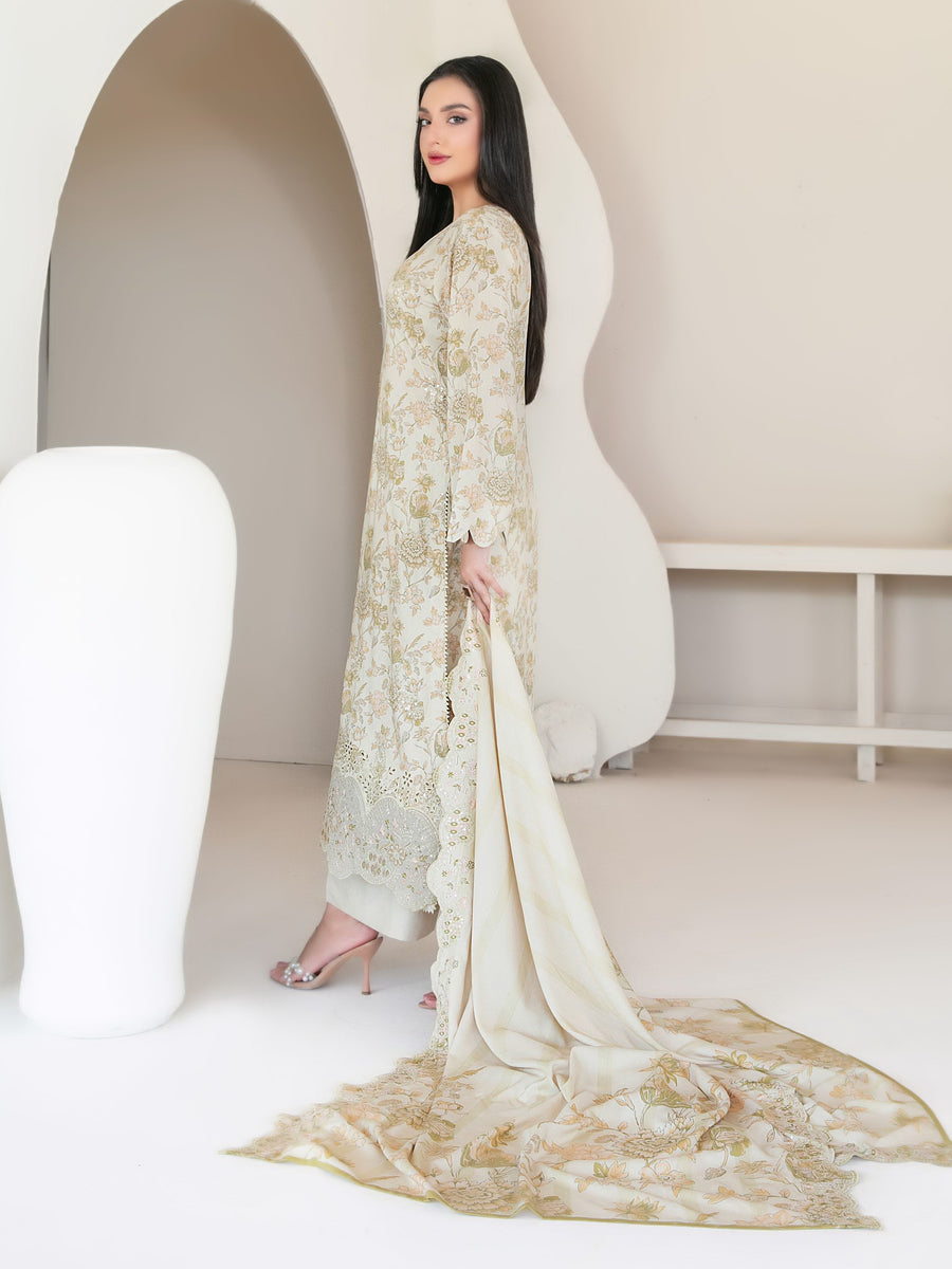 Muskaan by Tawakkal Fabrics Embroidered Staple Unstitched 3Pc Suit D-4421